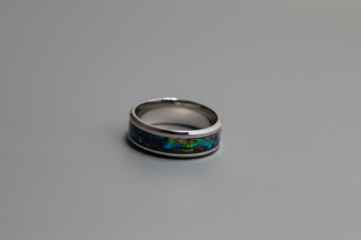 Abalone Sea Shells and Tungsten Rings