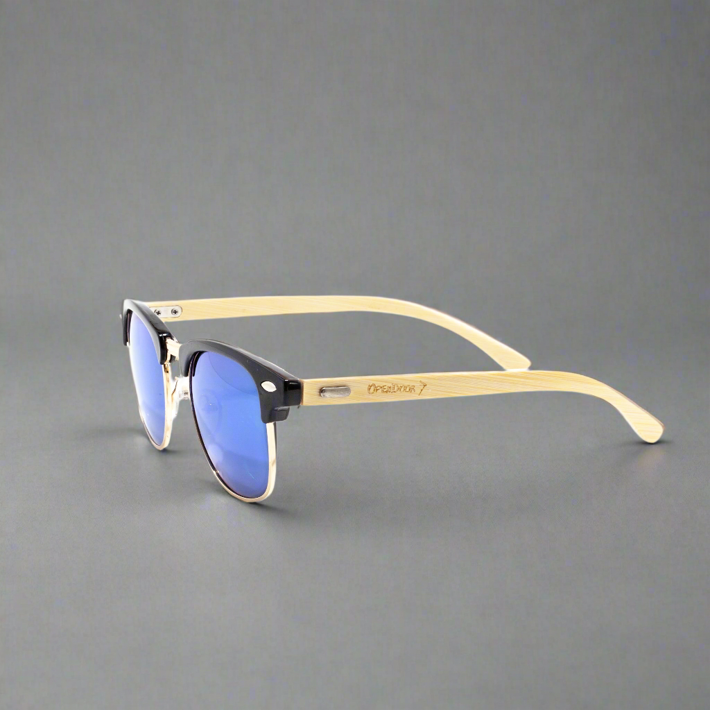 60's Half Wood Clubmaster Sunglasses