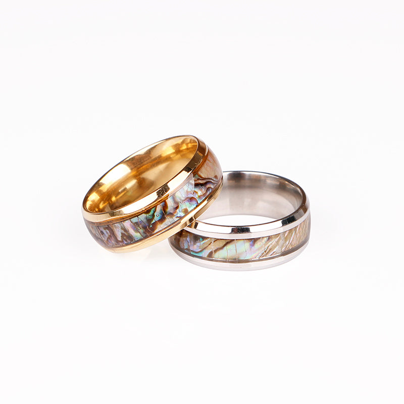 Abalone Sea Shells and Tungsten Rings