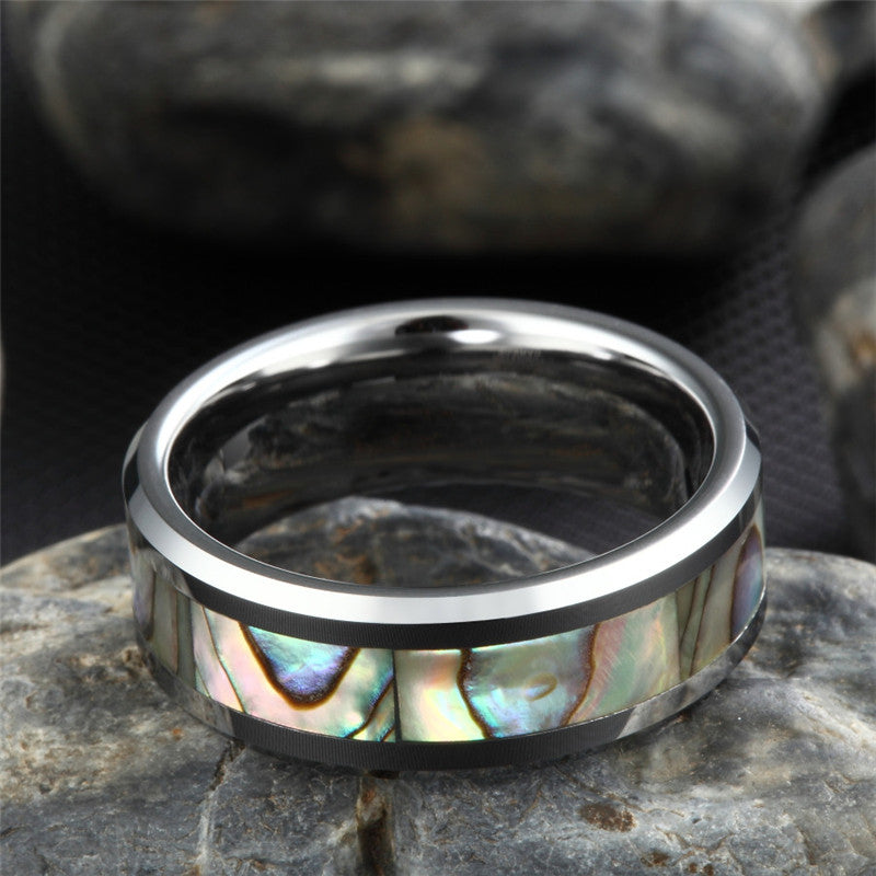 Abalone Sea Shells and Tungsten Rings