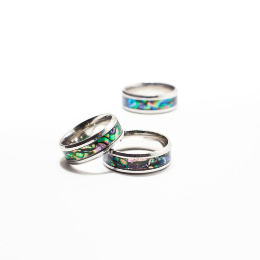 Abalone Sea Shells and Tungsten Rings