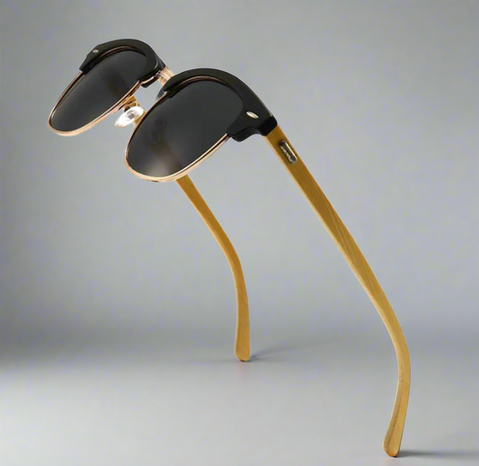 60's Half Wood Clubmaster Sunglasses