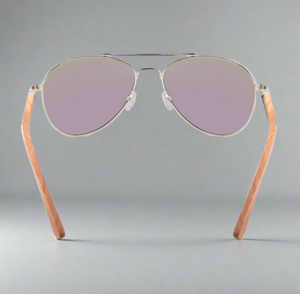 Half Dark Wood Aviator Sunglasses