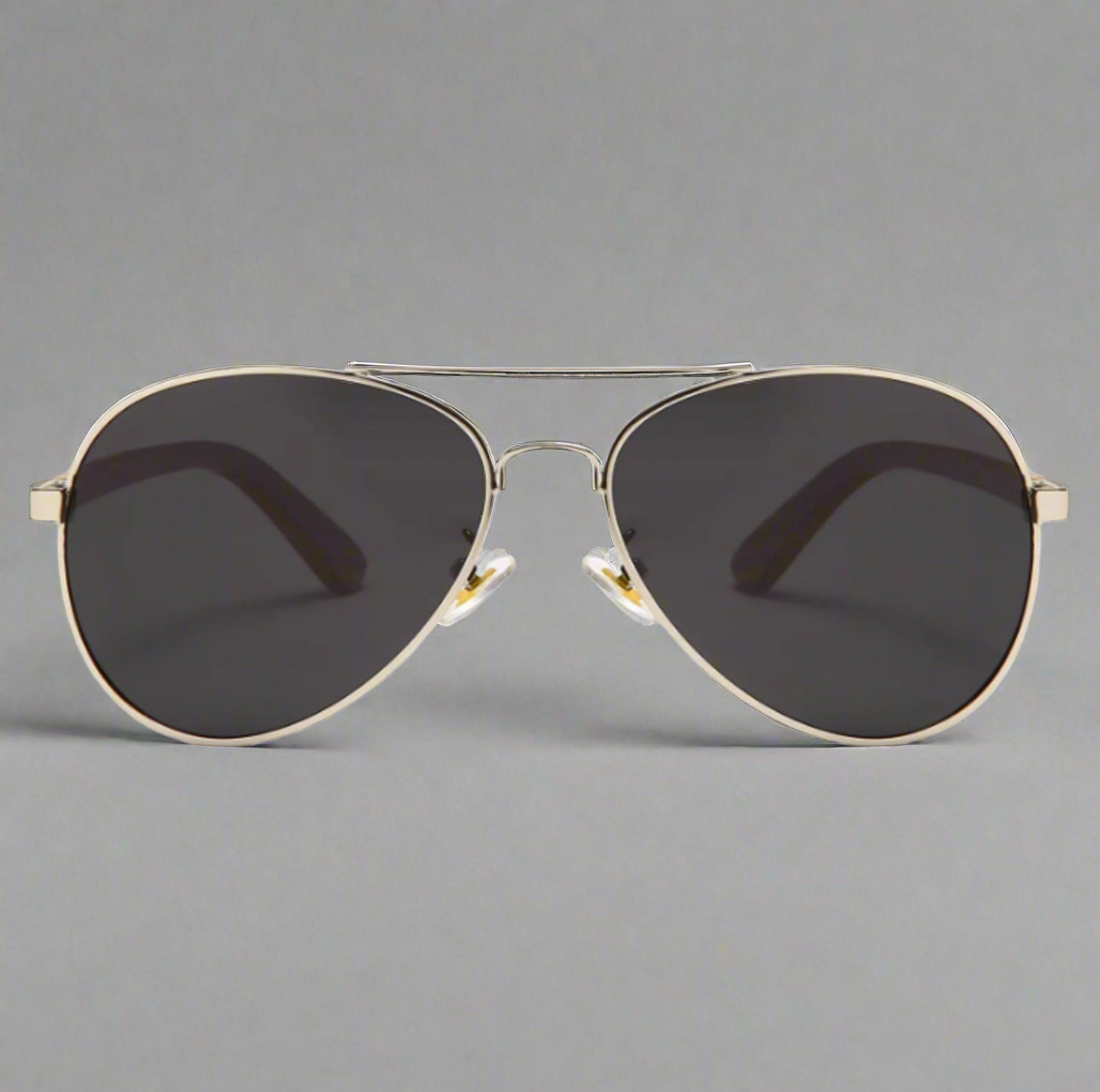 Half Dark Wood Aviator Sunglasses